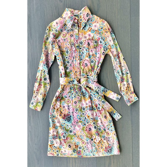 Lilly Pulitzer Dress VTG 1960s "the Lilly" Logo Floral Pink Multicolor Dress - Picture 4 of 13